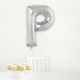 thumbnail image 3 of Foil Big Letter Balloon, P, 34 in, Silver, 1ct, 3 of 4