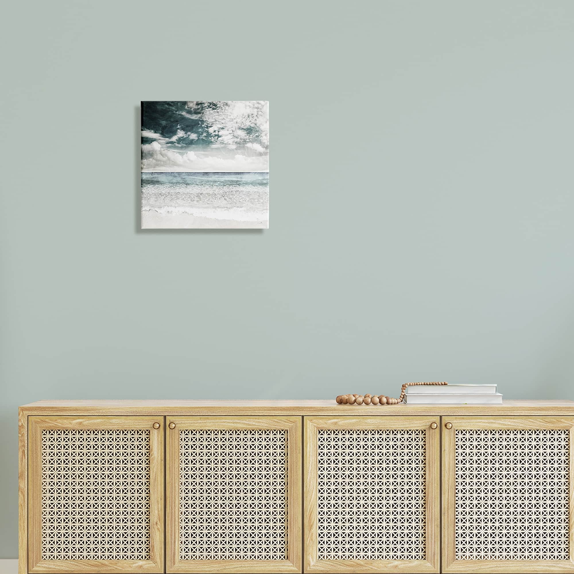 Stupell Industries Misty Beach Clouds Sea Shoreline Collage Design , 24 x 24, Design by Sophie 6