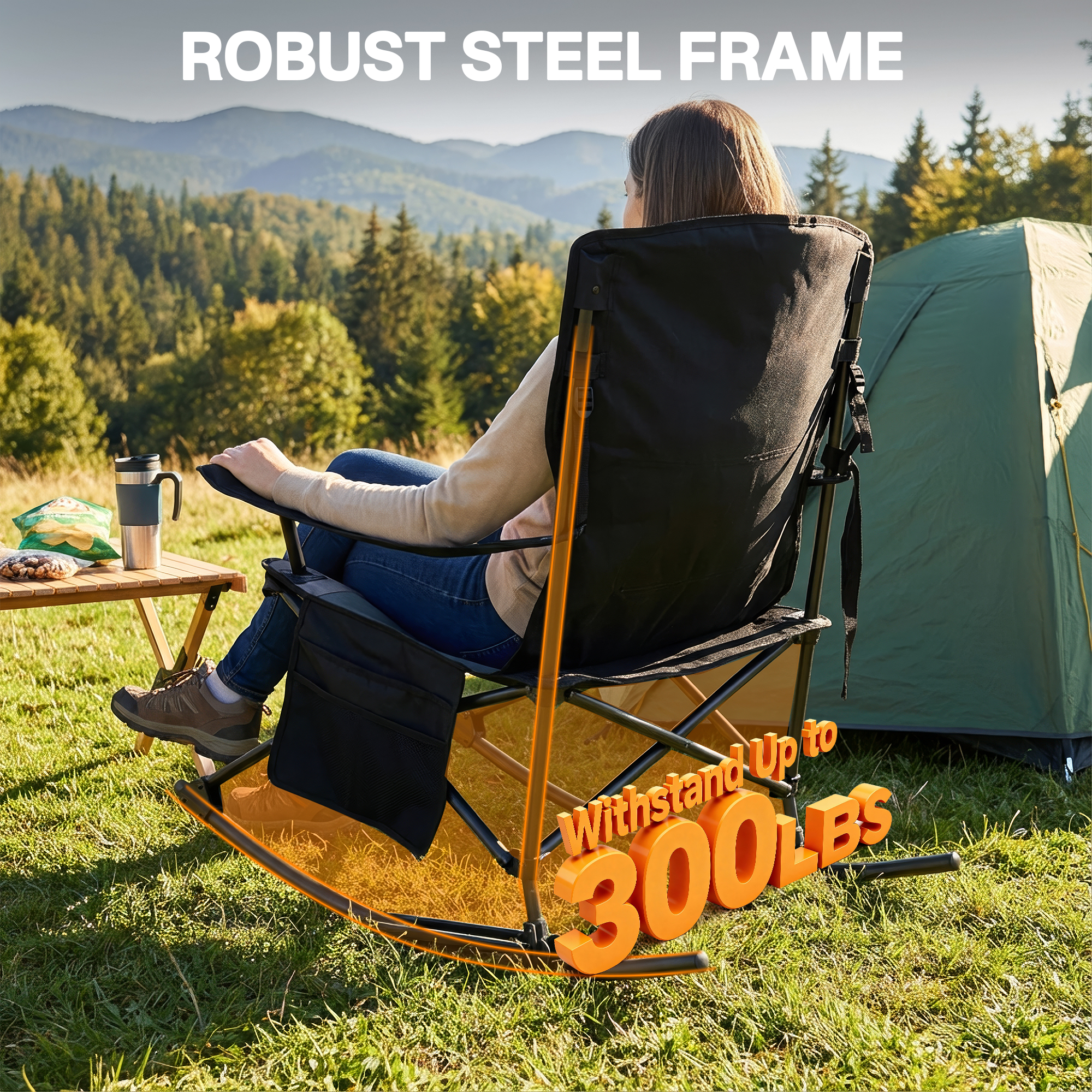 Ever Advanced Portable Folding Rocking Camping Chair photo 6