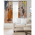 thumbnail image 2 of Western Cowboys Blackout Curtains for Bedroom Living Room Darkening Curtains 54 Inch Long Vintage Boho Abstract Cactus Beige Short Curtain for Small Window Treatment Grommet Drapes 52"x54"x2, 2 of 9