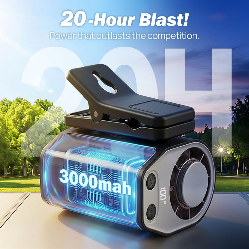 JOYTUTUS Car Cooling Fan,Car Clip On Air Conditioner Fan, 360° Rotatable, Multi-Speed ​​Adjustable, for Car SUV RV (Black)
