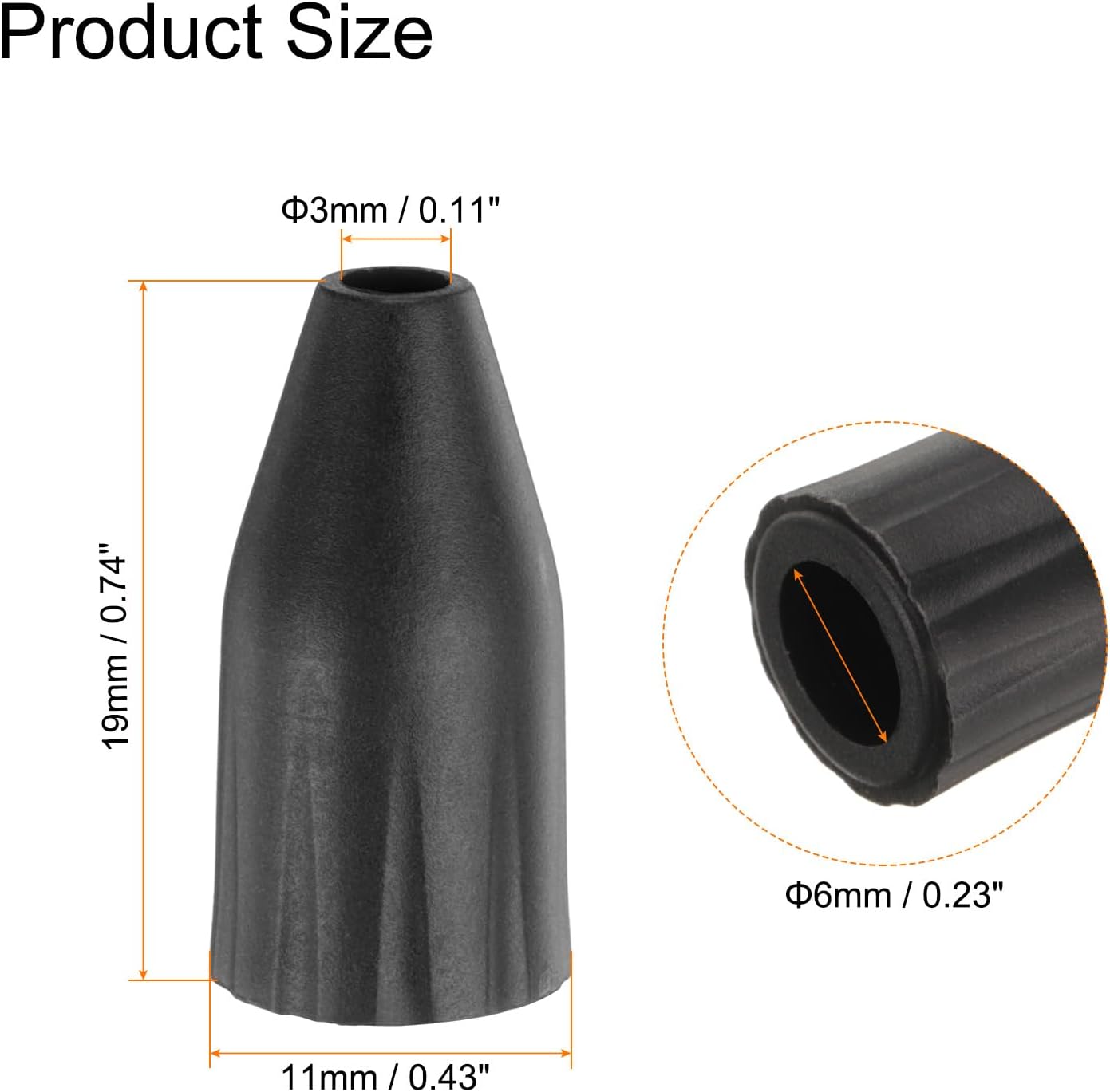 MKEUDQ-20 Pcs Air Nozzle Tip 6mm Rubber Blow Gun Tip for Air Blow Guns Tool Parts & Accessories, Black