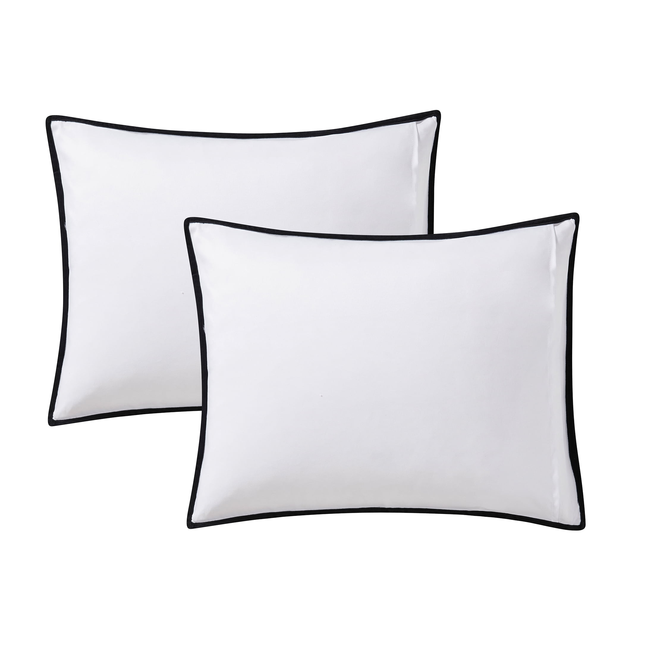 Mainstays Solid Black Zig Zag Stripe Reversible Crystal Mink Pillow Shams, King (2 Count)