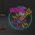 thumbnail image 2 of Handmadetneonsign Custom Rock Fest Led Sign, Rock Festival Neon Light, Rock Music Neon Sign, Rock, 2 of 5