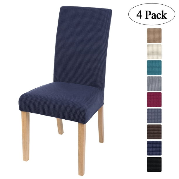 Smiry Chair Covers For Dining Room Stretch Jacquard Removable Washable Parsons Slipcovers Set Of 4 Navy Blue Com Smiry Chair Covers For Dining Room, Navy Blue Parsons Chair Slipcovers
