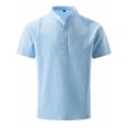 thumbnail image 3 of Camiseta de Manga Corta Del Hombre Superior Del Botón de la Solapa Del Color Sólido de la Moda, Cálida Y Cómoda para el Uso de Primavera E Invierno, 3 of 5