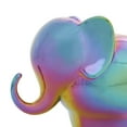 thumbnail image 4 of 6", 7"H Multi Colored Ceramic Elephant Sculpture with Rainbow Shimmer Finish, by DecMode (2 Count), 4 of 11