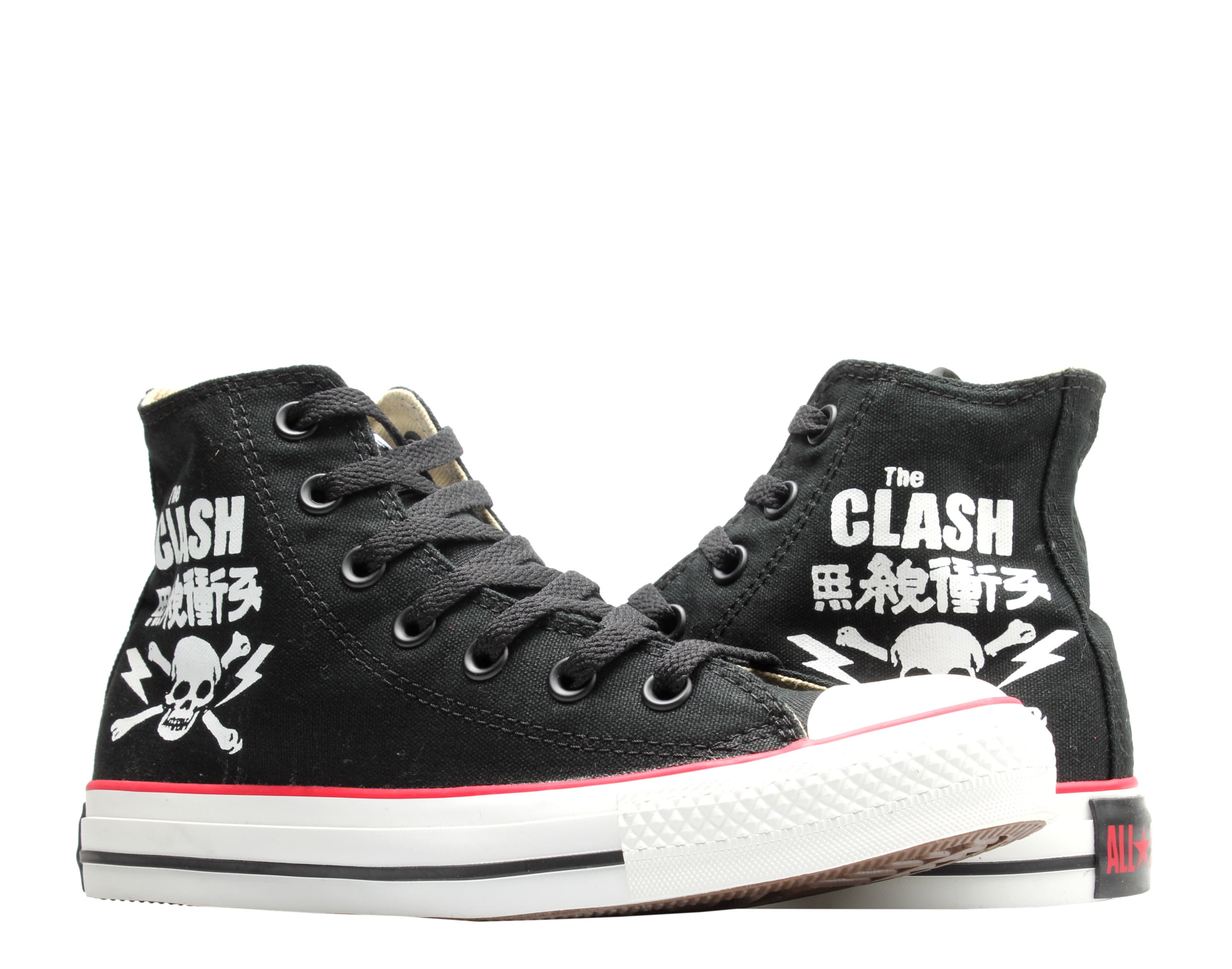black converse with red laces