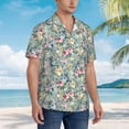 thumbnail image 3 of Balery Rose Flowers Camisas hawaianas de manga corta para hombre, camisas playeras de corte holgado, camisas de vacaciones con botones,Large, 3 of 7