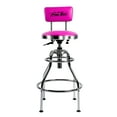 thumbnail image 3 of Swivel Bar Stool With Backrest, Pink, 3 of 4