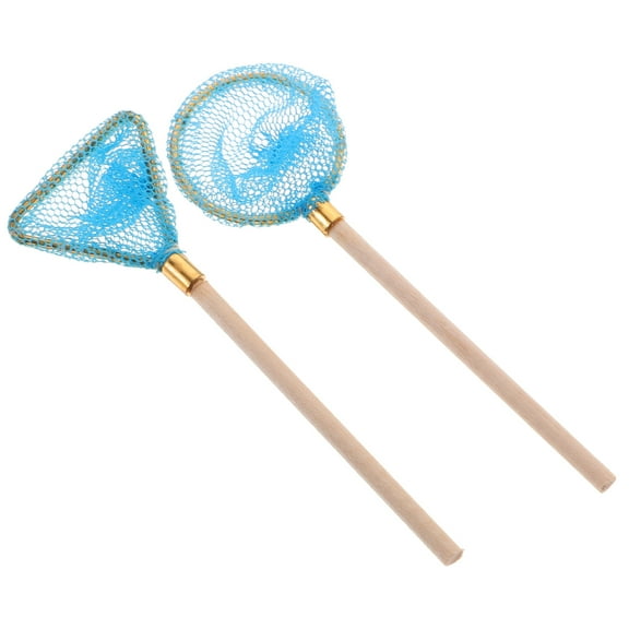 2 Pcs Mini Fishing Net Fishnets Toy Metal Child