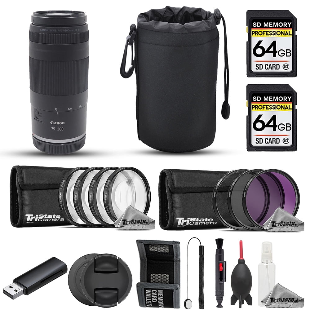 Canon EF 75-300mm f/4-5.6 III Zoom Lens Bundle for DSLR Cameras