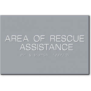 

Area Of Rescue Assistance Sign-Gray / White (1 Unit)