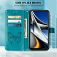 thumbnail image 4 of TECH CIRCLE Google Pixel 8 Case, Magnetic Folio Butterfly Patterned Wallet Case, Premium PU Leather with Wrist Strap Credit Card Holder Slots Kickstand Shockproof Cover For Google Pixel 8,Blue, 4 of 5