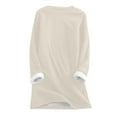 thumbnail image 4 of Brnmxoke Sweatshirts Plus Size Women Fleece Sherpa Long Sleeve Pullover Solid Color Fluffy Pocket Casual Winter Warm Cute Crewneck Top Loungewear Thermal Sweatshirt, 4 of 4