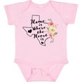 thumbnail image 3 of Inktastic Texas Home is Where the Heart is with Watercolor Floral Girls Baby Bodysuit, 3 of 5