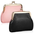 thumbnail image 4 of Monedero pequeño de cuero PU para mujer, minibilletera portátil de viaje con cierre, 2 uds., 4 of 5