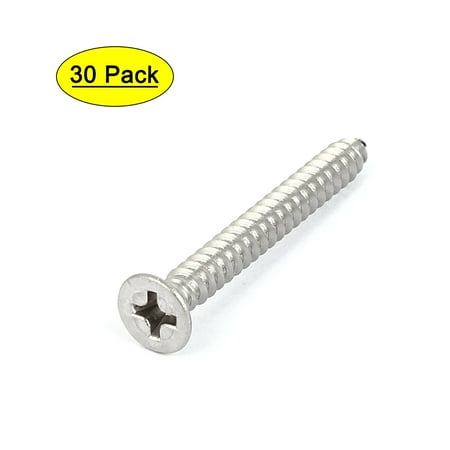 

316 Stainless Steel Countersunk Head Self Tapping Screw M3.9 30 Pcs