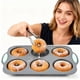 thumbnail image 5 of Molde de silicona para donas de 6 cavidades | Silicona flexible antiadherente de grado alimenticio | Apto para horno, microondas y congelador - Borde de acero estable | Hornea donas, bagels,, 5 of 6