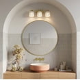 thumbnail image 2 of Avec 22-in 3-Light Brushed Gold Contemporary Bath Vanity Light, 2 of 11