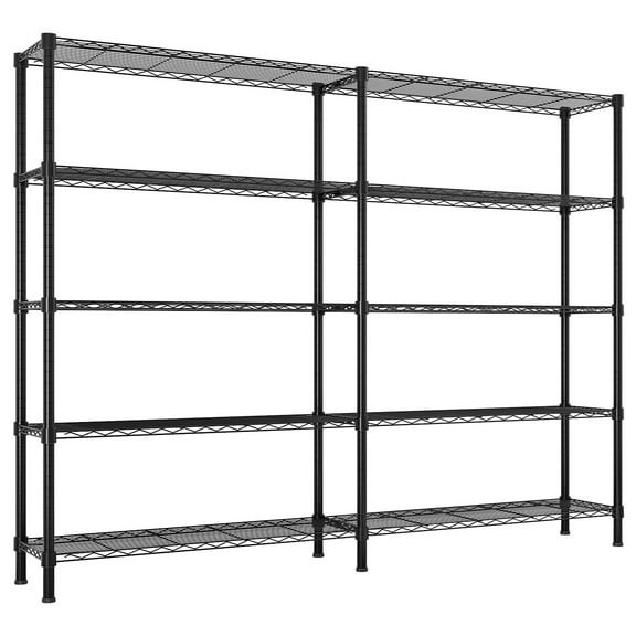 FASCK 5 Tier Storage Shelves 1430LBS Heavy Duty Metal Shelving, Upgraded 58" W Garage Shelving Unit, Adjustable Wire Shelf for Storage Rack Commercial Pantry Shelf Organizer, 58" W × 13.8" D × 71" H