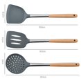 thumbnail image 3 of Silicone Spatula Cooking Spatula with Hole Heat-resistant Beech Non-stick Colander Spoon Spatula Kitchen Utensils, 3 of 5