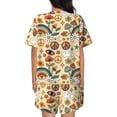 thumbnail image 3 of Bixox Women's Mushrooms And Rainbows Peace Printed Pajama Set 2 Piece Lounge Set Top and Shorts Soft Pajamas, Shorts with Pockets, 3 of 7