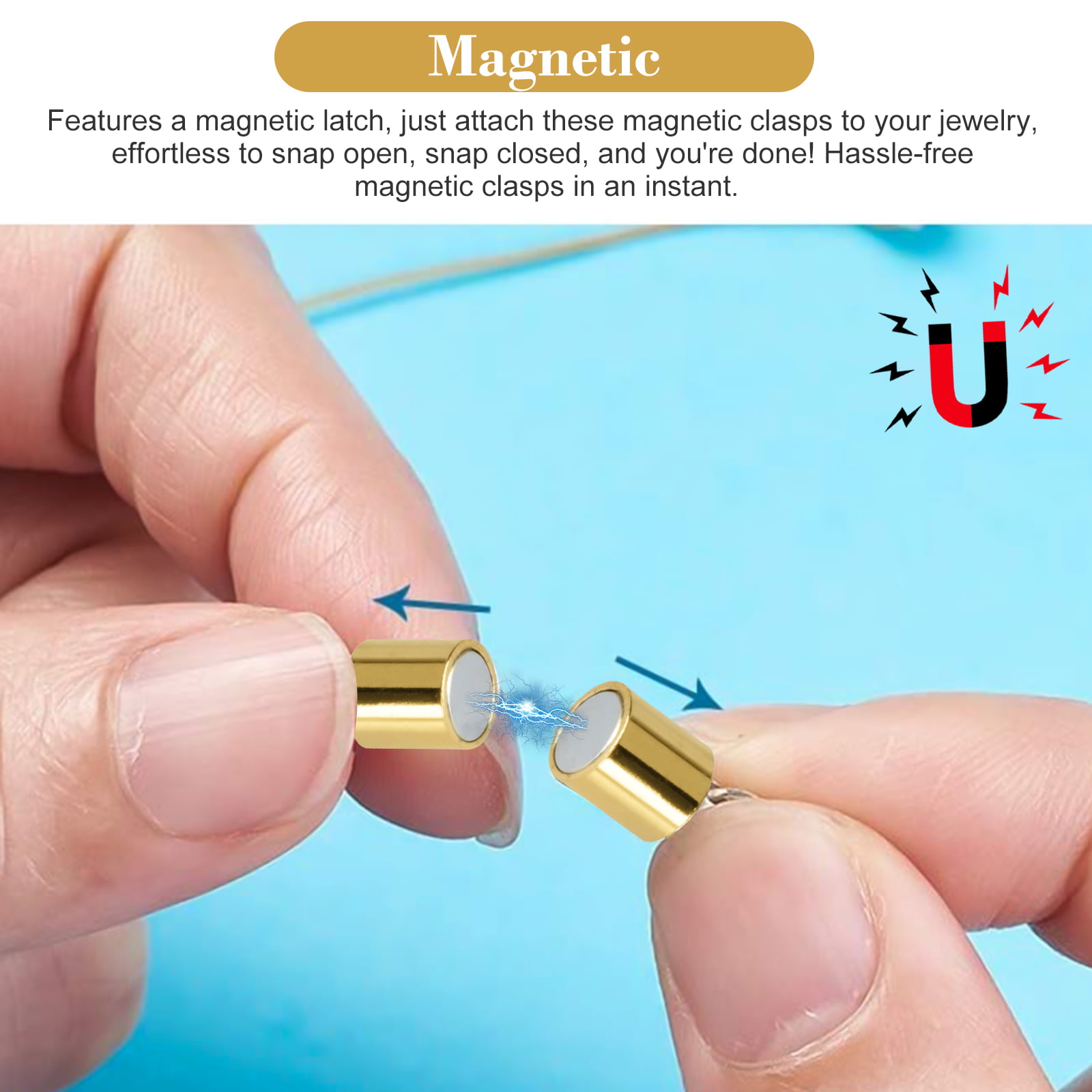 Apex Magnets  1-Claw Gold Cylinder Magnetic Jewelry Clasp Connector  Extender - Neodymium Magnet