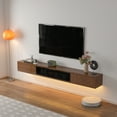 thumbnail image 3 of FloatiCasa 47-Inch High Gloss Floating TV Stand Wall Mounted TV Shelf for TVs up to 50" Entertainment Center with Storage(Walnut), 3 of 15