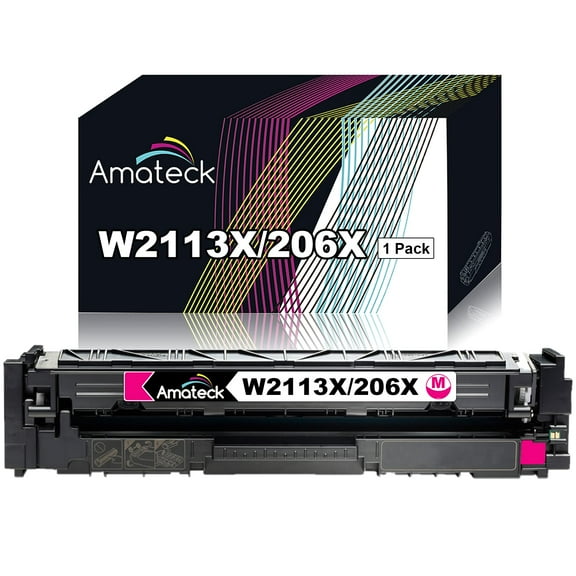 Amateck Compatible Toner Cartridge Replacement for HP W2113X 206X Magenta 1 Pack for Color Pro M255dw, Color Pro M255nw, M282nw, M283cdw, M283fdn, M283fdw