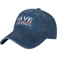 thumbnail image 2 of Save Democracy Hats Anti Idiot Resist-47 Hat Denim Cap, 2 of 7