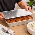 thumbnail image 4 of VeZee 9" x 13" Half Size Aluminum Foil Pans with Aluminum Lids | Disposable Food Storage Containers, Catering Trays & Bakeware: 10 Count, 4 of 6