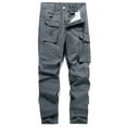 thumbnail image 1 of Snorda Men's Casual Wearproof Springy Pants Stretch Cargo Multi-pocket Sweatpants, 1 of 3