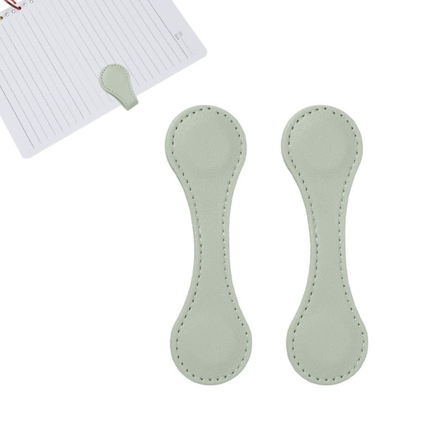 2Pcs Marcador Magnético de Cuero con Doble Cara Clip de Libro Regalo para Amantes de los Libros (Gris Claro)