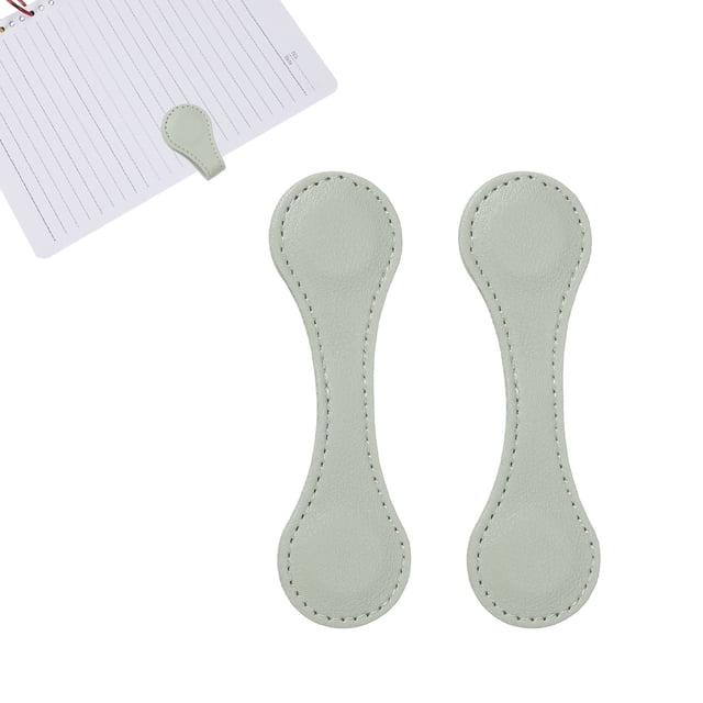 2Pcs Marcador Magnético de Cuero con Doble Cara Clip de Libro Regalo para Amantes de los Libros (Gris Claro)