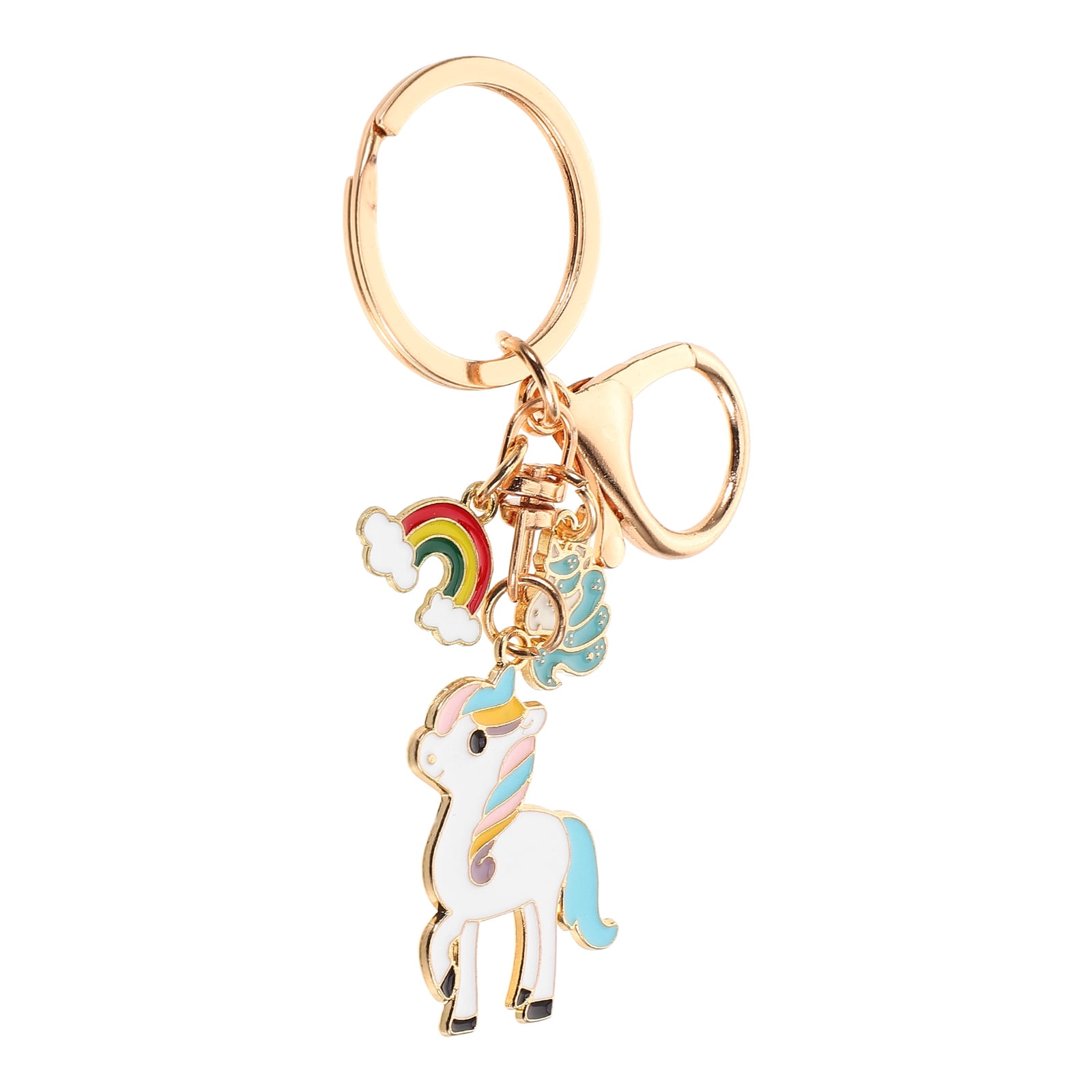 WRISTBIQUE Creative Car Key Hanging Chain Unicorn Shape Keychain 1Pack Assorted Color Bag Charm for Everyday Use