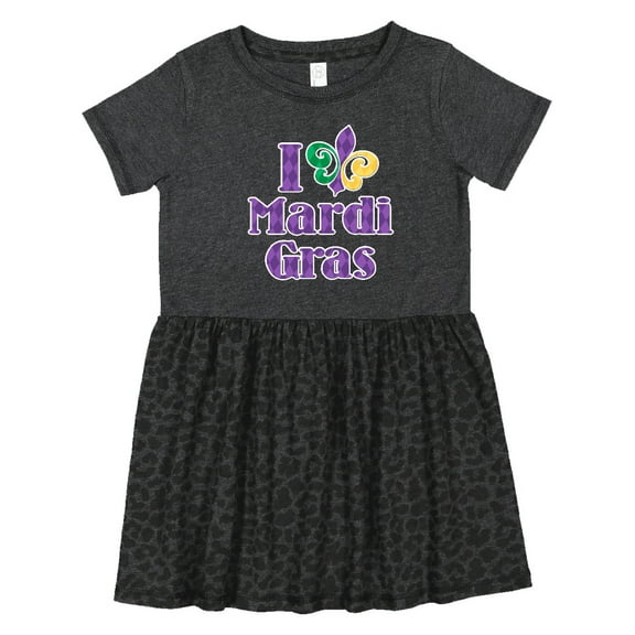 Inktastic I Love Mardi Gras Girls Toddler Dress