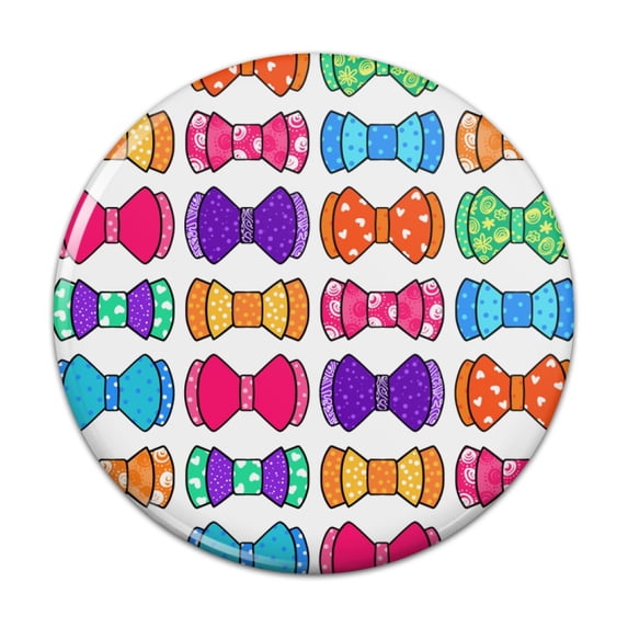 Girly Cute Colorful Bows Pattern Kitchen Refrigerator Locker Button Magnet