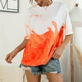 thumbnail image 7 of OAVQHLG3B T shirts for women Summer Casual Casual Round Neck Short Sleeve Print Top T-Shirt, 7 of 7