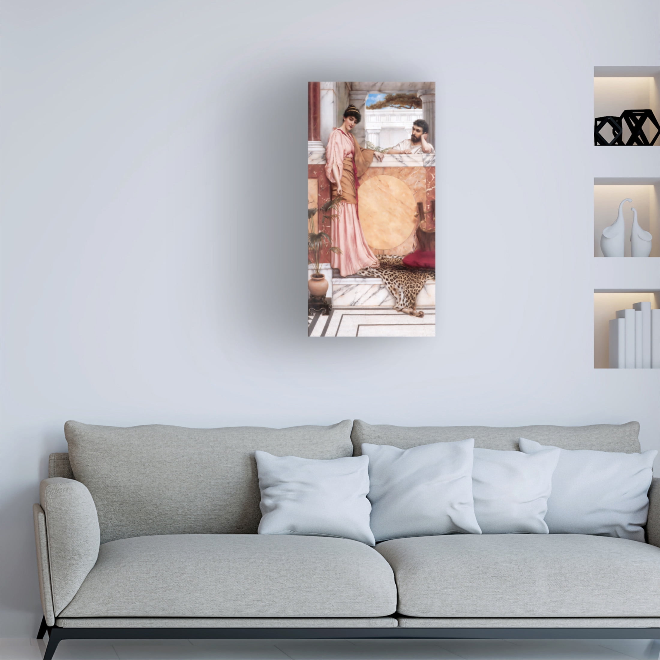 Canvas Wall Art - Masters Collection 'Waiting For An Answer John William Godward' Wall Art for Living Room, Bedroom, or Office Décor by Trademark Fine Art - 16 x 32 Inches