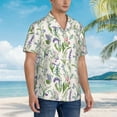 thumbnail image 5 of Haiem Wisteria Flower Printed Hawaiian Shirt for Men - Men’s Casual Beach Summer Shirts - Stretch Fabric with Modern Fit-Small, 5 of 9