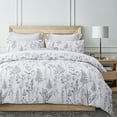 thumbnail image 3 of TELIZ Comforter Sets Queen 3 Pieces Botanical Branches Bedding Sets Floral Printed Bed Sets,White, 3 of 6