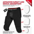 thumbnail image 4 of Exxact Sports Battle 7-Pad Adult Football Girdle for Men with Cup Pocket, Lightweight Padded Compression Shorts with Integrated Ultra Flex Pads, Men's Girdle Football (Black, A3XL), 4 of 7