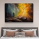 thumbnail image 4 of Pintura de arte abstracto Una figura con una túnica contempla una raíz de árbol colosal que se eleva desde el suelo Póster de lienzo Decoración de dormitorio Paisaje deportivo Decoración de oficina, 4 of 8