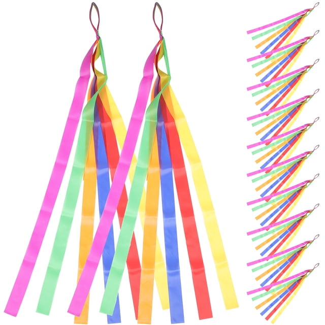 12 cintas de colores arcoíris para baile, juguetes para niños (multicolor)