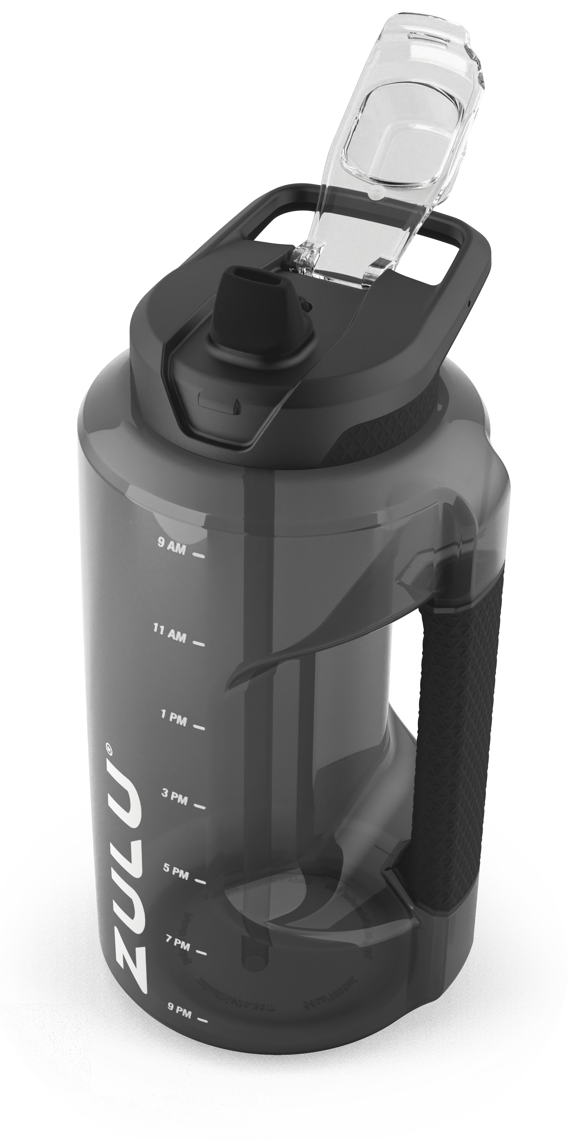 Zulu Black 64oz Half Gallon Plastic Goals Water Bottle Jug
