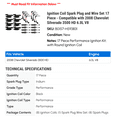thumbnail image 2 of Ignition Coil Spark Plug and Wire Set 17 Piece - Compatible with 2008 Chevy Silverado 3500 HD 6.0L V8, 2 of 2