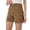 Brown, variant on Shorts for Women Stretch Twill Shorts Summer High Waist Casual Denim-Style Chino Shorts for Women Comfortable Flex Fit Everyday Wardrobe White XXL