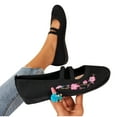 thumbnail image 5 of Dzypnd Black Flats for Women, Womens Walking Shoes Lazy Flat Sole Single Shoes Women's Flying Woven Breathable All-Season Work Shoes Mary Janes Flats on, 5 of 5
