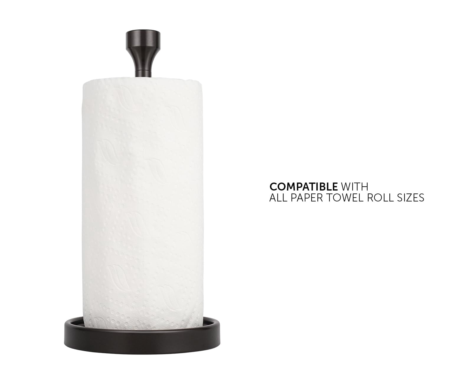 Countertop Paper Towel Holder - Modern Bell End Minimalist Design Color Oil Rubbed Bronze